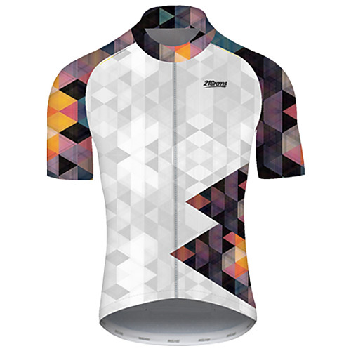 

21Grams Men's Short Sleeve Cycling Jersey Nylon Polyester SilverOrange Plaid / Checkered Patchwork Gradient Bike Jersey Top Mountain Bike MTB Road Bike Cycling Breathable Quick Dry Ultraviolet