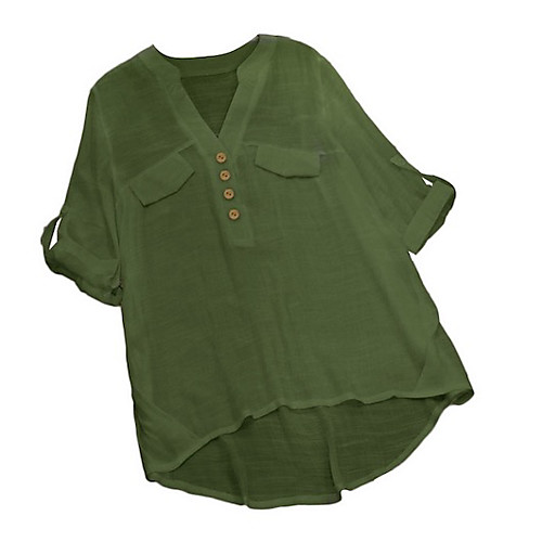 

Women's Solid Colored Shirt Daily White / Black / Blue / Yellow / Green
