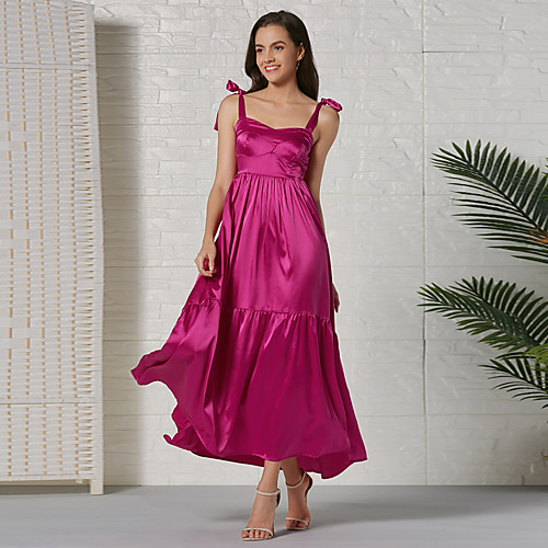 

Women's Swing Dress Maxi long Dress - Sleeveless Solid Color Summer Elegant 2020 Fuchsia S M L XL XXL