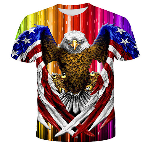 

Men's Graphic Animal Print T-shirt Street chic Exaggerated Daily Holiday Rainbow