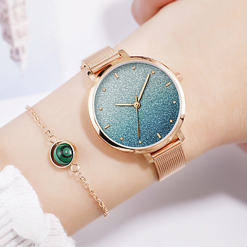 

Ladies Quartz Watches Elegant Fashion Rose Gold Alloy Chinese Quartz Blue Blushing Pink Green New Design Casual Watch 1 pc Analog One Year Battery Life