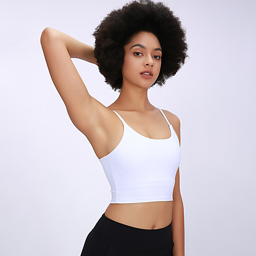 

Women's Padded Tank Top Fashion White Black Purple Blue Light Pink Elastane Yoga Running Fitness Top Sport Activewear Breathable Quick Dry Comfortable Freedom Stretchy