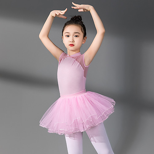 

Ballet Skirts Lace Girls' Training Performance Sleeveless High Cotton
