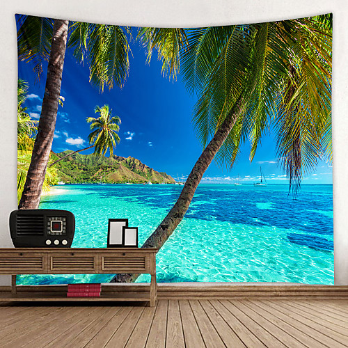 

Wall Tapestry Art Decor Blanket Curtain Picnic Tablecloth Hanging Home Bedroom Living Room Dorm Decoration Holiday Vacation Landscape Sea Ocean Beach Coconut Tree