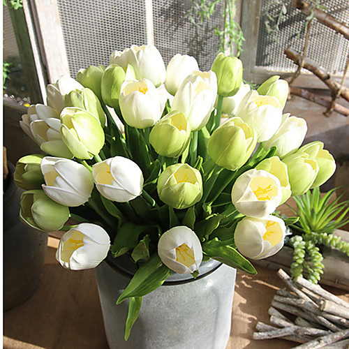 

35.5cm PU Artificial Tulips Wedding Car Decoration Small Tulips for Home Garden Decoration Accessories