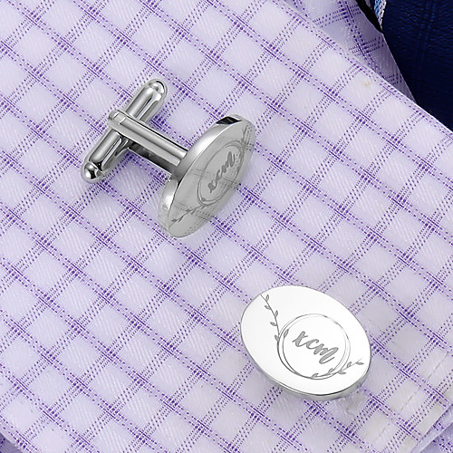 

Personalized Customized Men's Cufflink Set Geometrical Geometric 1pc / pack Silver