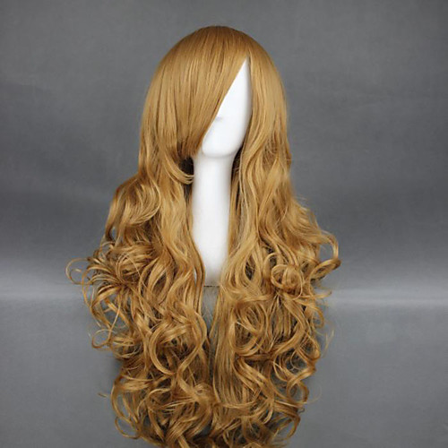 

Cosplay Costume Wig Cosplay Wig Taiga Aisaka Curly Cosplay Asymmetrical Wig Blonde Very Long Blonde Synthetic Hair 36 inch Women's Anime Cosplay Sexy Lady Blonde