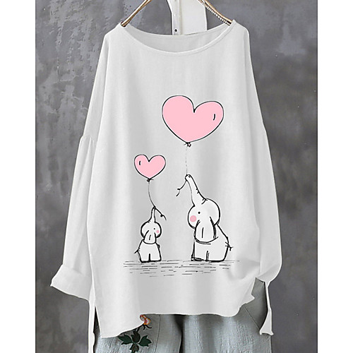 

Women's Cartoon Blouse Daily Wine / White / Red / Yellow / Army Green / Green / Light Green / Navy Blue