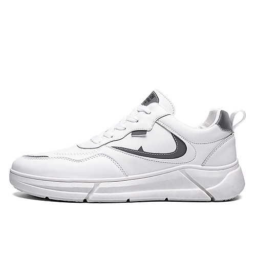 

Men's Summer Sporty / Casual Daily Outdoor Trainers / Athletic Shoes Running Shoes PU Breathable Non-slipping White / Black