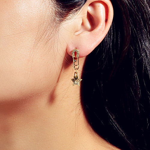 

Women's Earrings Wedding Star European Trendy Romantic Modern French Earrings Jewelry Gold For Wedding Party Evening Engagement Vacation Beach 1 Pair