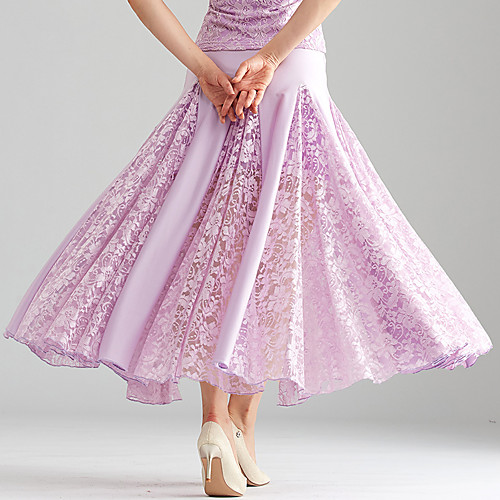 

Ballroom Dance Skirts Split Joint Women's Performance Lace