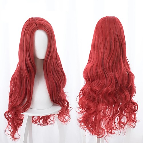 

Cosplay Wig Mera Aquaman Curly Cosplay Halloween Middle Part Wig Long Red Synthetic Hair 33 inch Women's Anime Cosplay Best Quality Red