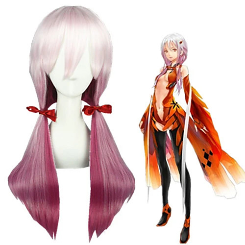 

Cosplay Wig Yuzuriha Inori Guilty Crown Straight Cosplay With 2 Ponytails With Bangs Wig Long Red Synthetic Hair 26 inch Women's Anime Cosplay Ombre Hair Red