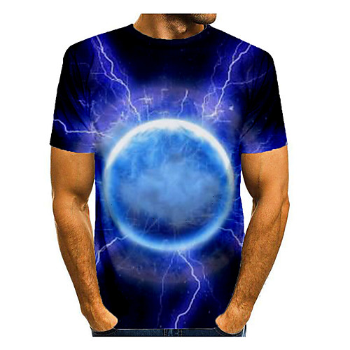 

Men's Galaxy Graphic Space Print T-shirt Basic Daily Blue