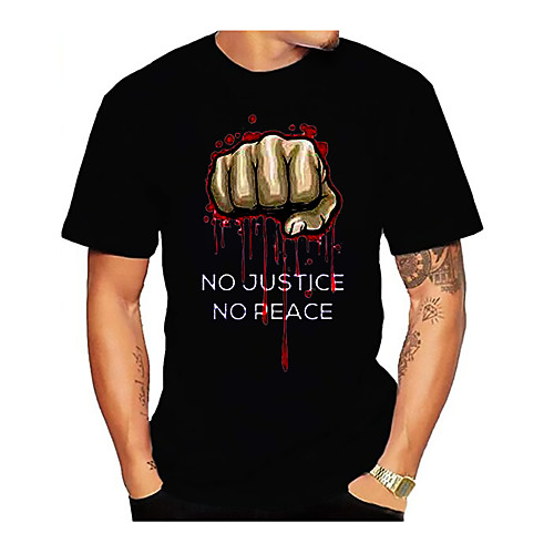 

Men's Graphic Letter Print T-shirt Basic Daily Black