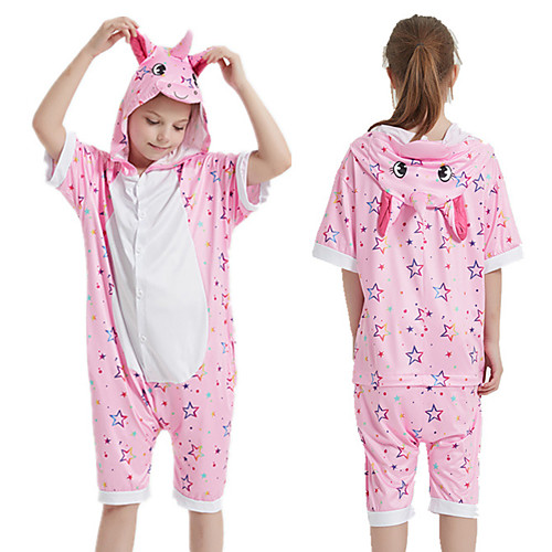 

Kid's Kigurumi Pajamas Unicorn Onesie Pajamas Silk Fabric Pink Cosplay For Boys and Girls Animal Sleepwear Cartoon Festival / Holiday Costumes / Leotard / Onesie