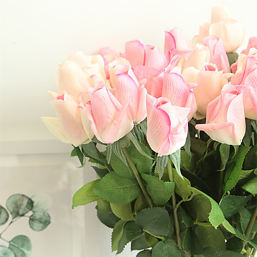 

56CM Moist Touch Rosebud Simulation Home Decoration Wedding Holding Flowers 1 Stick