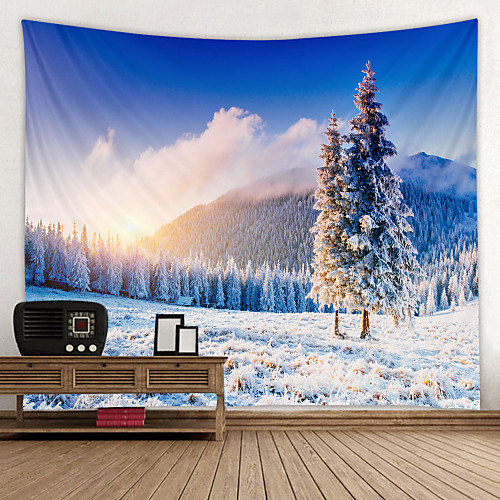 

Lce and Snow Grove Digital Printed Tapestry Decor Wall Art Tablecloths Bedspread Picnic Blanket Beach Throw Tapestries Colorful Bedroom Hall Dorm Living Room Hanging