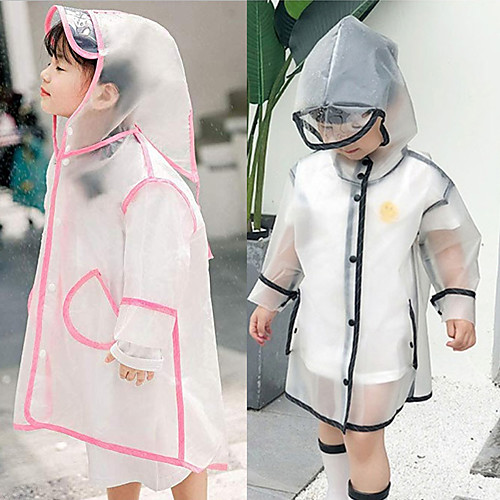 

EVA Waterproof Children'S Raincoat Transparent Hiking Child Hooded Camping Rain Coat Hood Outdoor Protection Accessories Cover