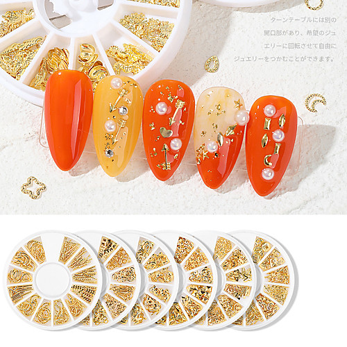 

Manicure Accessories Rivet Metal RingDIY Nail Decoration Small Round Box Manicure