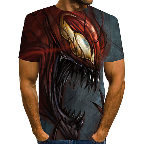 

Men's Graphic Print T-shirt Street chic Exaggerated Daily Going out Rainbow
