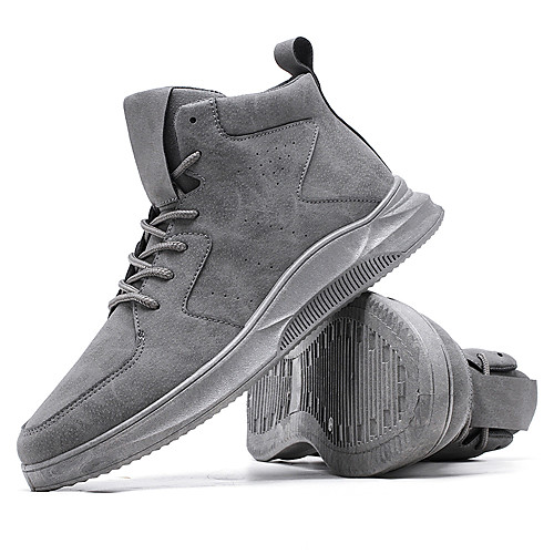 

Men's Spring / Fall Sporty / Casual Daily Outdoor Sneakers Walking Shoes Suede Non-slipping Wear Proof Booties / Ankle Boots Black / Brown / Gray