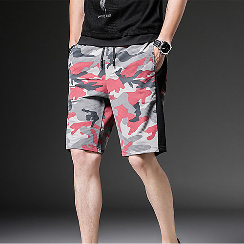 

Men's Running Shorts Pocket Drawstring Camo / Camouflage Black / Silver Black / Red Black with White Black Red Elastane Yoga Running Fitness Shorts Sport Activewear Comfy Breathable Quick Dry Soft