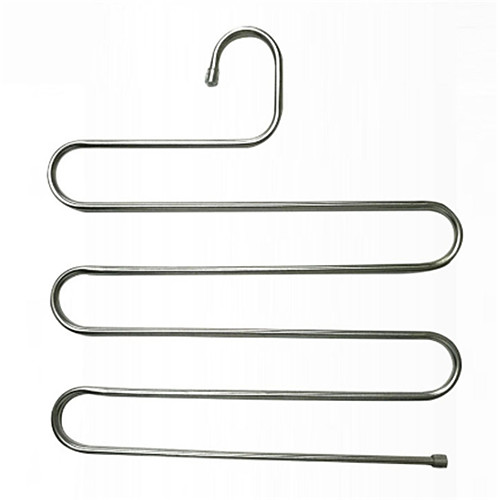 

5 layers Stainless Steel Clothes Hangers S Shape Pants Storage Hangers Clothes Storage Rack Multilayer Storage Cloth Hanger