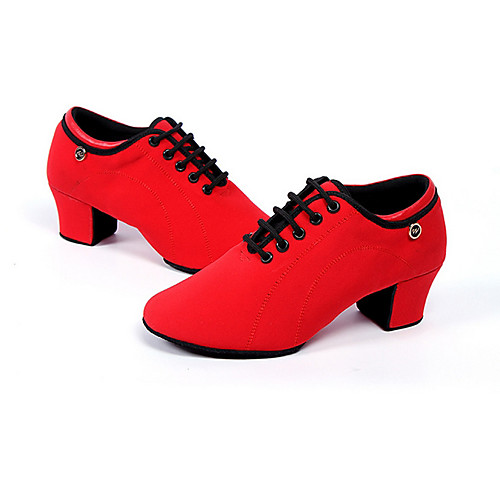 

Women's Modern Shoes Synthetics Heel Thick Heel Dance Shoes Black / Red