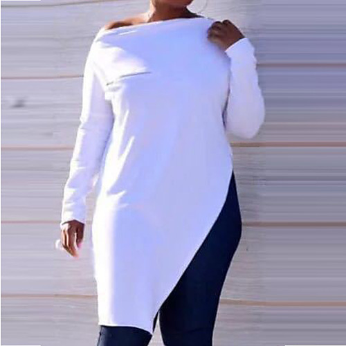 

Women's Sheath Dress Knee Length Dress - Long Sleeve Solid Color Split Spring Summer Casual Weekend 2020 Wine White Black S M L XL XXL XXXL