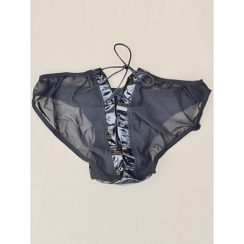 

Men's Mesh Briefs Underwear - Normal Low Waist Black One-Size