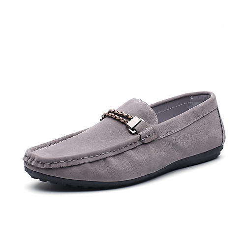 

Men's Spring / Fall Casual / British Daily Loafers & Slip-Ons Microfiber Non-slipping Black / Khaki / Gray