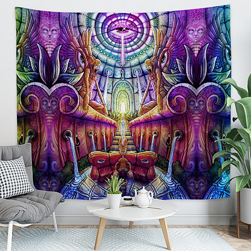 

Cartoon Watercolor Painting Cloth Psychedelic Tapestry Wall Hanging Polyester Thin Couch Blanket Art Wall Carpets Yoga Shawl Mat