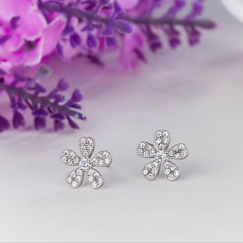 

Women's Silver Stud Earrings Classic Mini Stylish Simple Silver Plated Earrings Jewelry Silver For Wedding Party Anniversary Daily Festival 1 Pair