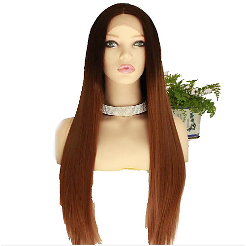 

Synthetic Wig Yaki Straight Middle Part Wig Very Long Brown Synthetic Hair 34 inch Women's Women Dark Brown