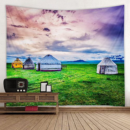 

Grassland Beauty Printed Tapestry Decor Wall Art Tablecloths Bedspread Picnic Blanket Beach Throw Tapestries Colorful Bedroom Hall Dorm Living Room Hanging
