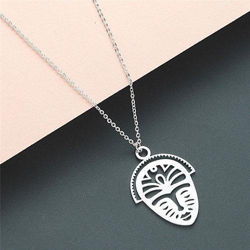 

Women's Pendant Necklace Necklace Mask Trendy Fashion Modern Hip Hop Stainless Steel Blushing Pink Gold Silver 55 cm Necklace Jewelry 1pc For Anniversary Street Festival