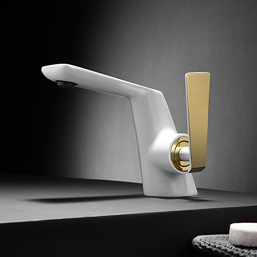 

Nordic Personality Brass Basin Faucet Sitting Hot and Cold Shower Faucet Three-color Optional