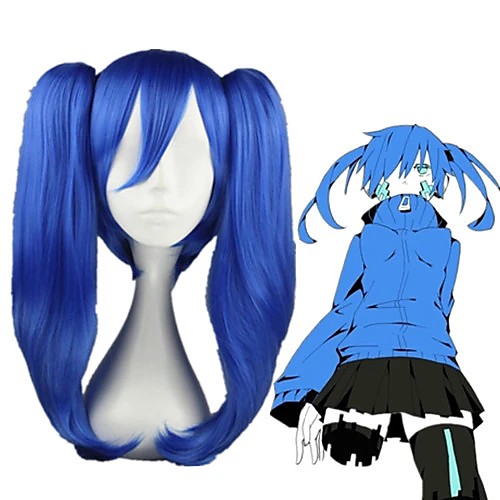 

Cosplay Wig Enomoto Takane Kagerou Project Straight Cosplay Halloween With 2 Ponytails With Bangs Wig Medium Length Blue Synthetic Hair 18 inch Women's Anime Cosplay Lovely Blue
