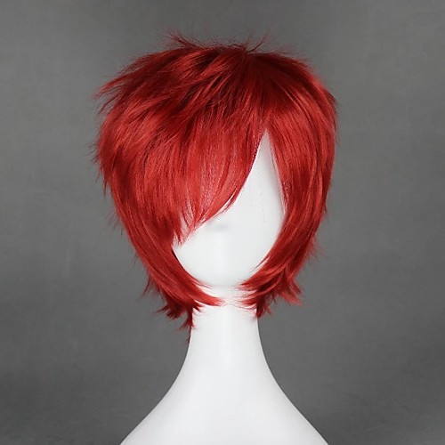 

Cosplay Wig Akashi Seijuro Kuroko's Basketball Curly Cosplay Halloween With Bangs Wig Short Red Synthetic Hair 12 inch Men's Anime Cosplay Best Quality Red