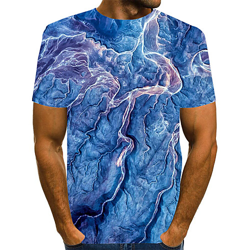 

Men's Graphic Print T-shirt Street chic Exaggerated Daily Going out Rainbow