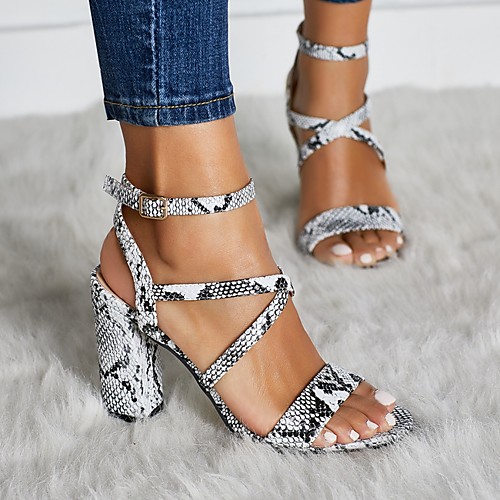 

Women's Sandals Summer Pumps Open Toe Daily PU Almond / White