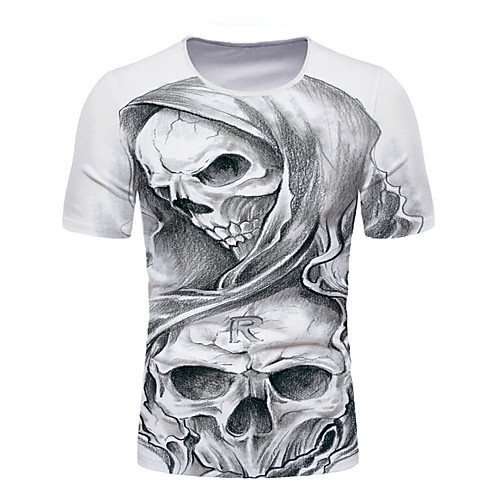 

Men's Graphic 3D Print Print T-shirt Daily White