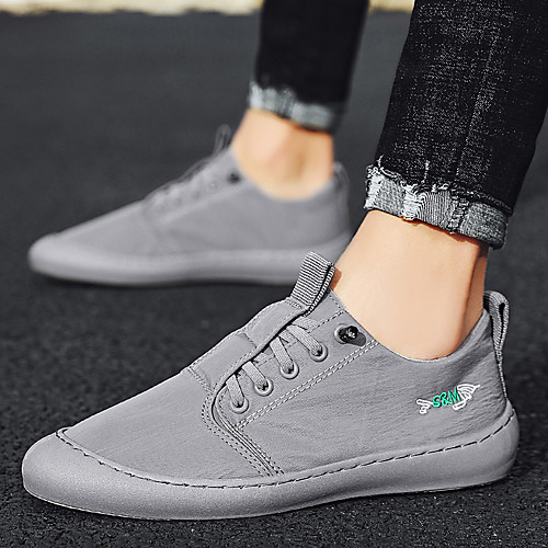

Men's Summer Casual / British Daily Outdoor Sneakers Walking Shoes Canvas Warm Non-slipping Height-increasing Black / Khaki / Gray