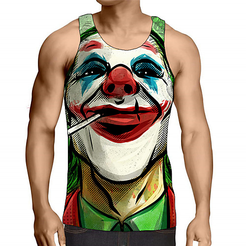 

Men's Graphic Print Tank Top Street chic Exaggerated Daily Going out Rainbow