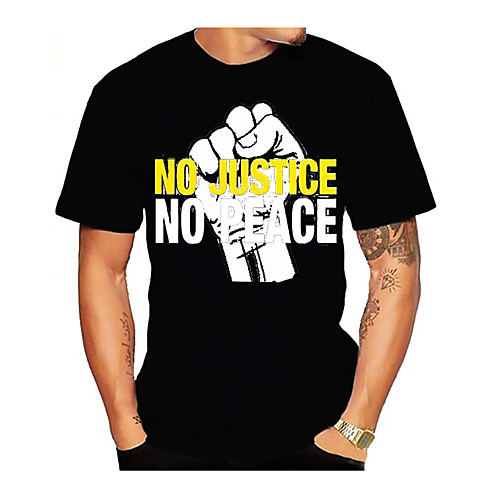 

Men's Graphic Letter Print T-shirt Basic Daily Black