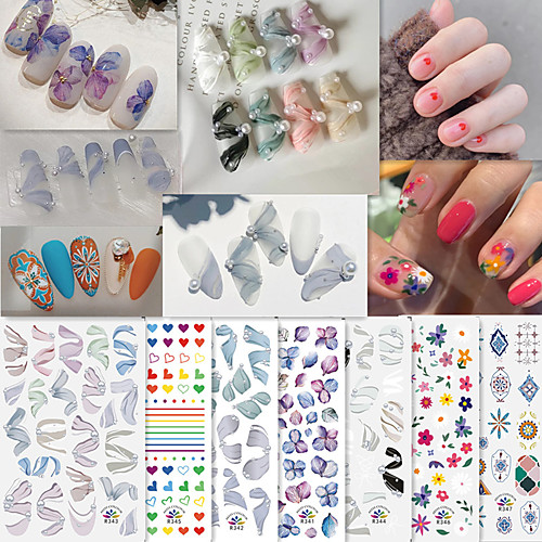 

1 pcs Full Nail Stickers Floral Theme / Creative nail art Manicure Pedicure Ergonomic Design / Durable Sweet / Boho Party / Evening / Daily