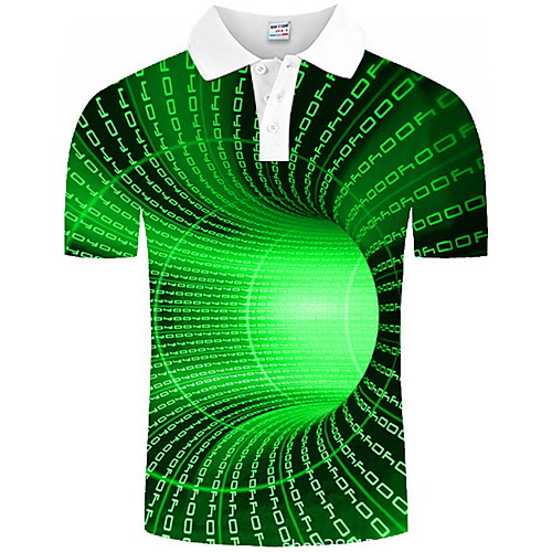 

Men's Graphic 3D Print Print Polo Daily Blue / Fuchsia / Green