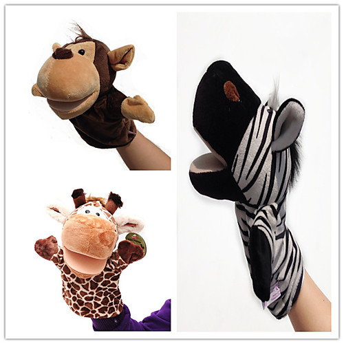 

3 pcs Educational Toy Hand Puppet Stuffed Animal Plush Toy Animal Series Monkey Deer Parent-Child Interaction PP Plush 32cm Imaginative Play, Stocking, Great Birthday Gifts Party Favor Supplies Boys