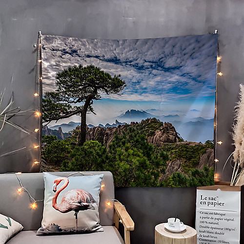 

Home Living Tapestry Wall Hanging Tapestries Wall Blanket Wall Art Wall Decor Forest Tree Blue Sky Cloudy Tapestry Wall Decor